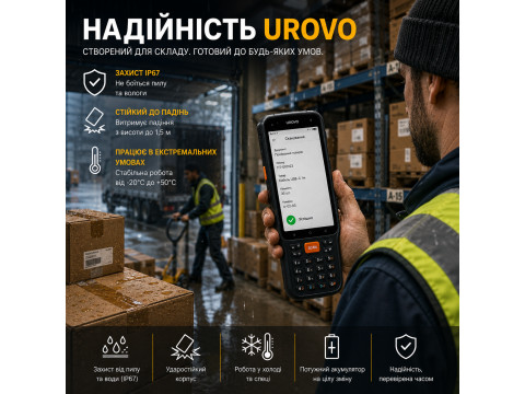 Надійність UROVO: IP-захист, падіння та робота в складних умовах